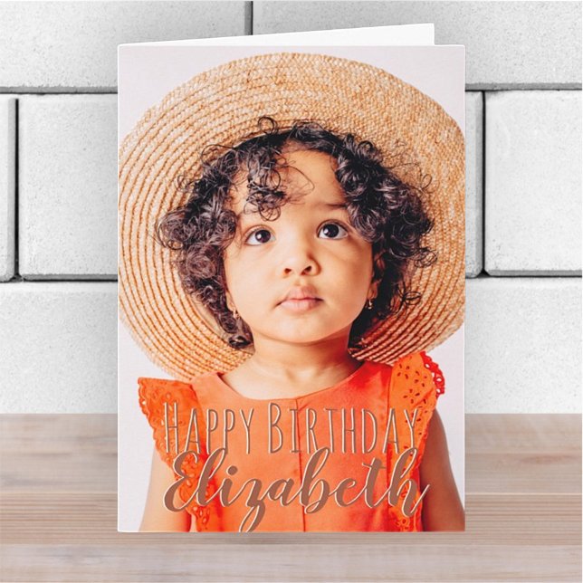 Modern Simple Custom Photo Birthday Greeting Card (Creator Uploaded)