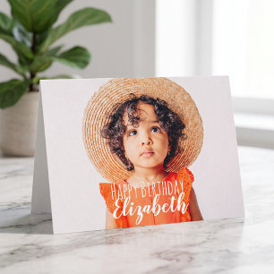 Modern Simple Custom Photo Birthday Greeting Card