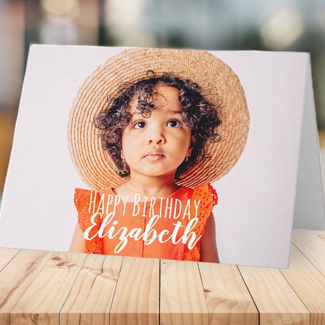 Modern Simple Custom Photo Birthday Greeting Card (Creator Uploaded)