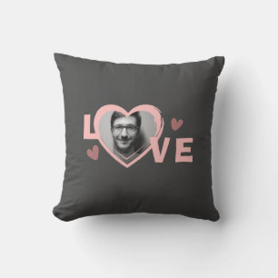 Modern Simple Custom Photo Love Heart  Cushion