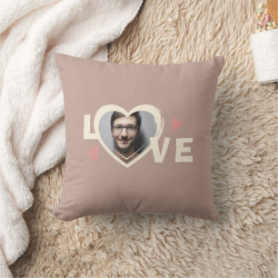 Modern Simple Custom Photo Love Heart  Cushion