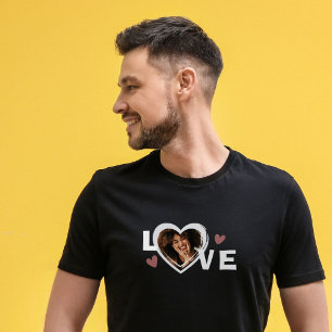 Modern Simple Custom Photo Love Heart T-Shirt
