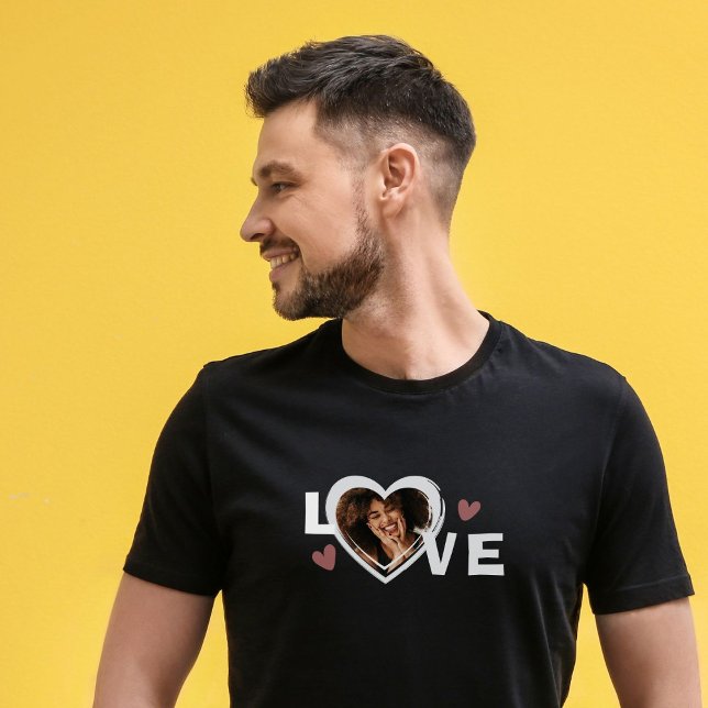 Modern Simple Custom Photo Love Heart T-Shirt (Creator Uploaded)