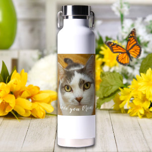Modern Simple Custom Photo Text Personalised Water Bottle