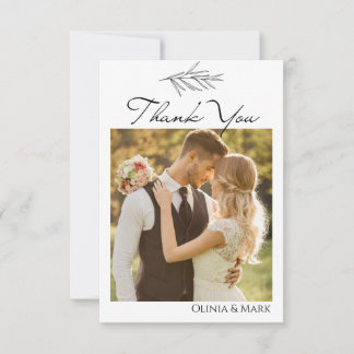 modern simple Customised Wedding Thank You Card