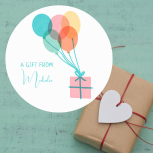 Modern Simple Cute Personalised Gift From Classic Round Sticker