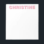 Modern Simple Cute Pink Typographic Kids Teacher Notepad<br><div class="desc">Modern Classic Cute Pink Typographic Kids Teacher Notepad</div>