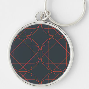 Modern, simple, cute, playful geometric pattern key ring