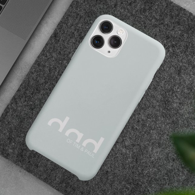 Modern Simple Dad Design with Kids Children Names Case-Mate iPhone Case (Creator Uploaded)