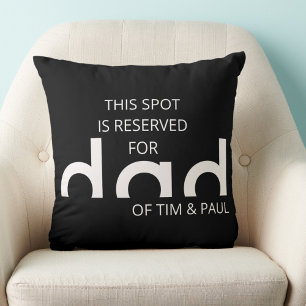 Modern Simple Dad Design with Kids Children Names Cushion