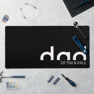 Modern Simple Dad Design with Kids Children Names Desk Mat