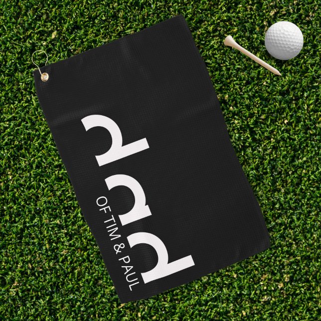 Modern Simple Dad Design with Kids Children Names Golf Towel (Creator Uploaded)