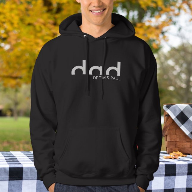 Modern Simple Dad Design with Kids Children Names Hoodie (Creator Uploaded)