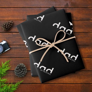 Modern Simple Dad Design with Kids Children Names Wrapping Paper Sheet