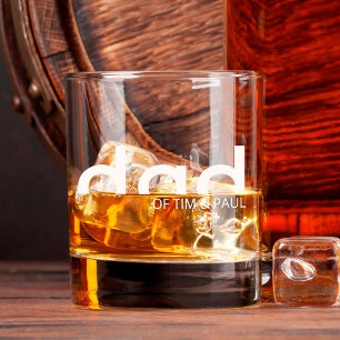 Modern Simple Dad typography Whiskey Glass