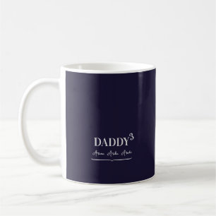 Modern Simple Daddy Cubed Typography Kid's Names  Coffee Mug