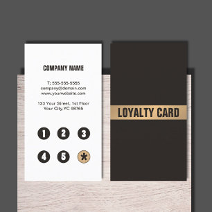 Modern Simple Dark Faux Gold Loyalty Card
