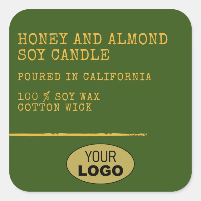 Modern Simple Dark Forest Green Logo Template Square Sticker (Front)