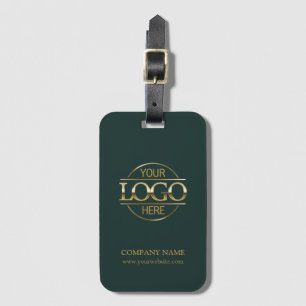 Modern Simple Dark Green  Business Logo Employee Luggage Tag