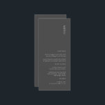 Modern Simple Dark Grey Wedding Menu<br><div class="desc">This is Modern Dark Grey colour Wedding menu,  that will add a touch of elegance to your Wedding party decor,  and rust and desert shades will be great for Fall Wedding. All text is editable,  just click on 'Personalise this template'. Matching items including Wedding Invitation suite also available.</div>