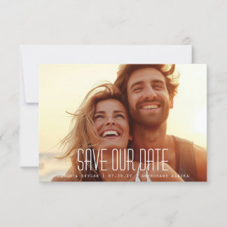 Modern Simple Dashed Photo Save The Date