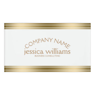 Modern Simple Decorative Gold Stripes Name Tag