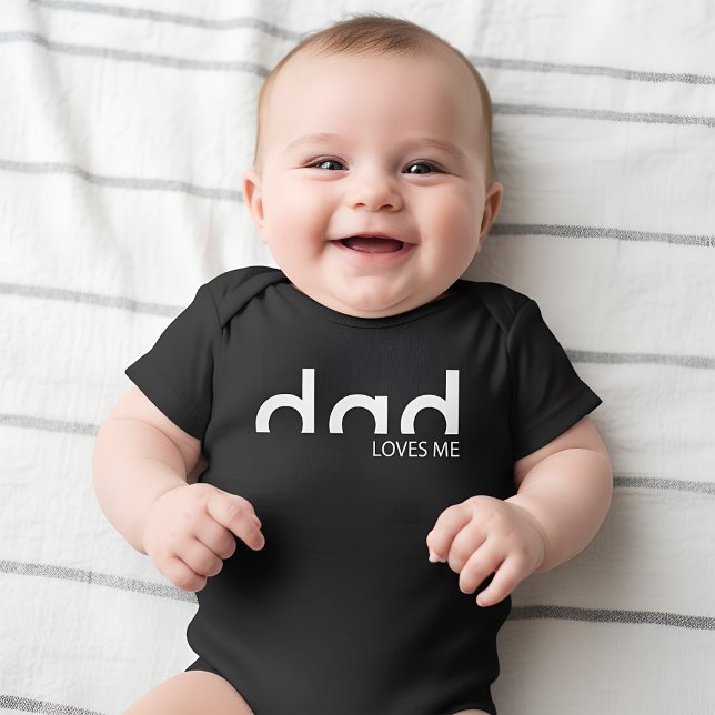 Modern Simple Design Dad loves me Baby Bodysuit (dad loves me baby bodysuit)