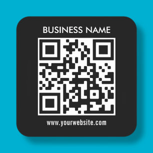 Modern simple design Easily upload your QR code Square Sticker