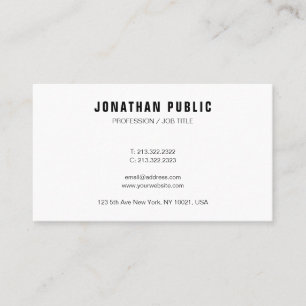 Modern Simple Design Elegant Template Personalised Business Card