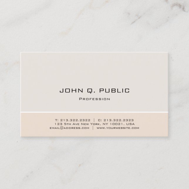Modern Simple Design Harmony Colours Professional Business Card (Front)