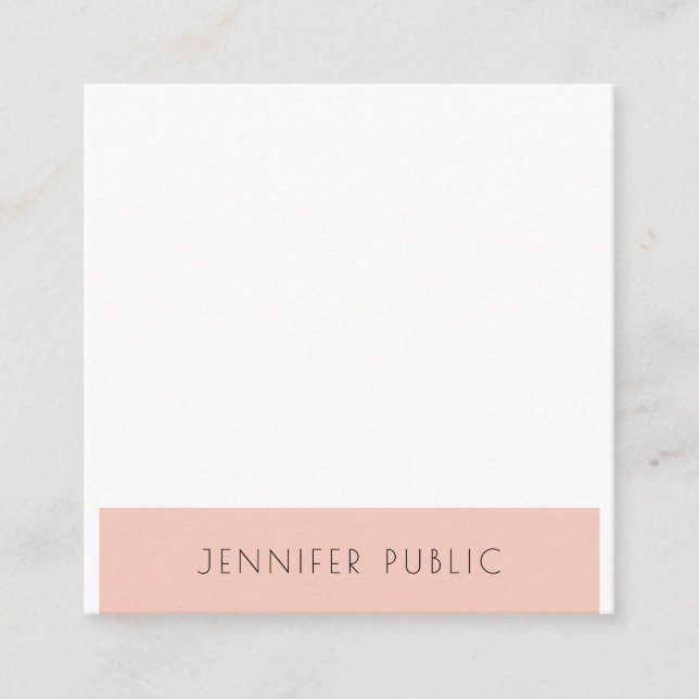 Modern Simple Design Template Professional Stylish Square Business Card (Front)