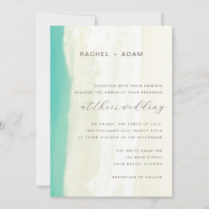 Modern Simple Destination Beach Wedding Invitation