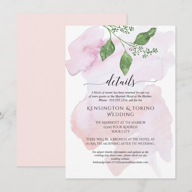 Modern Simple Details Eucalyptus Foliage Wedding Invitation (Front/Back)
