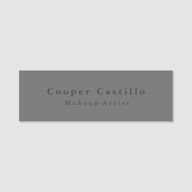 Modern Simple Dim Grey  Name Tag (Front)