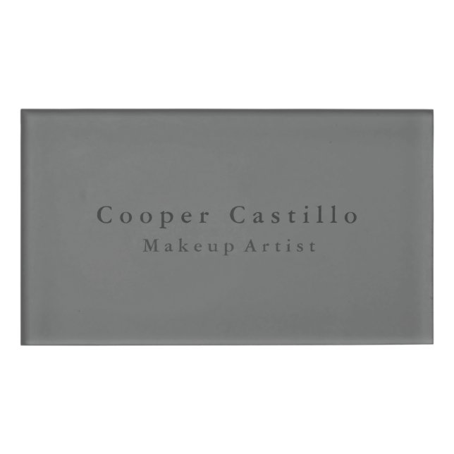 Modern Simple Dim Grey Professional Modern Name Tag (Front)