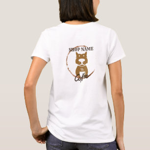 Modern Simple Dog Cafe Coffee Shop T-Shirt