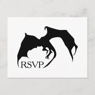 Modern Simple Dragon Mediaeval Geek RSVP Card