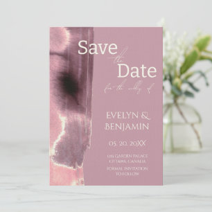 Modern, Simple, Dusty Rose Mauve Save The Date