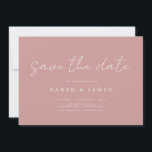 Modern Simple Dusty Rose Wedding Save the Date<br><div class="desc">A simple modern save the date card. Personalise this minimalist dusty rose design to have your personal details and message.</div>