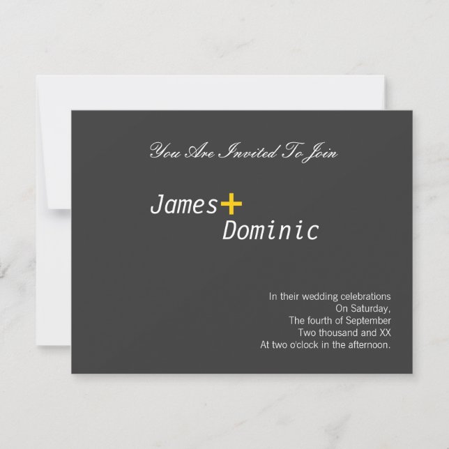 Modern Simple Elegance Gay Invitation (Front)