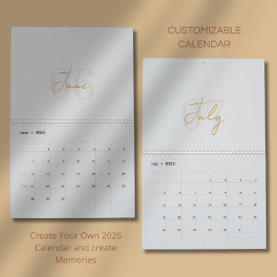Modern Simple Elegant 2026 Calendar