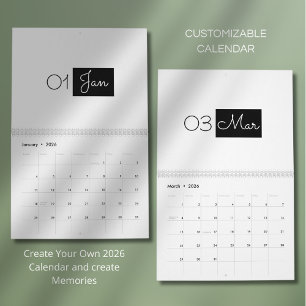 Modern Simple Elegant 2026 Calendar