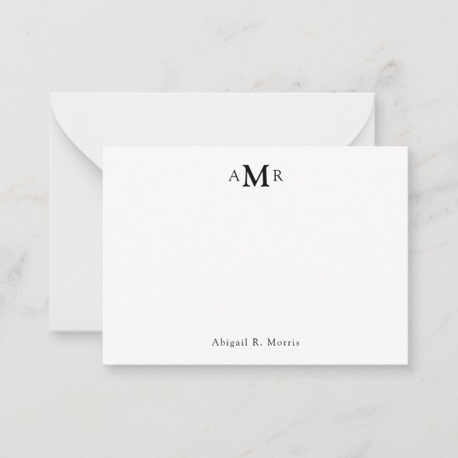 Modern Simple Elegant 3 Monogram Initial Business Card (Front)