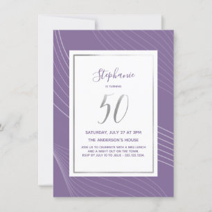 Modern, Simple & Elegant 50th Birthday Party Invit Invitation
