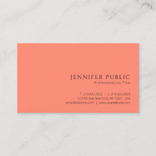 Modern Simple Elegant Apricose Colour Professional Business Card