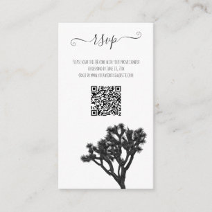 Modern Simple Elegant B&W Joshua Tree QR Code Enclosure Card