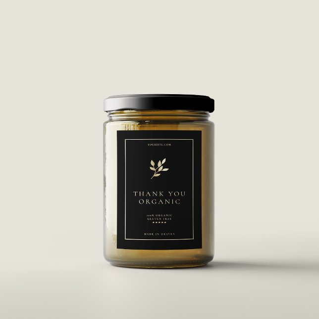 Modern Simple Elegant Black Gold Boho Jar Food Label (Modern Simple Elegant Black Gold Boho Food Label
)