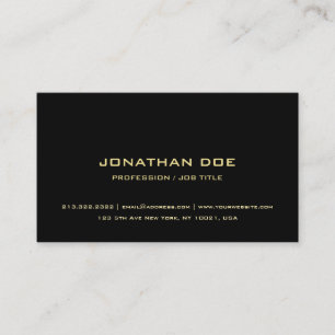 Modern Simple Elegant Black Gold Classy Template Business Card