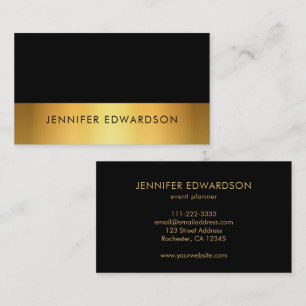 Modern simple elegant black gold professional business card
