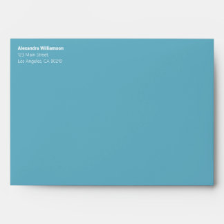 Modern Simple Elegant Blue Floral Personal Brand Envelope